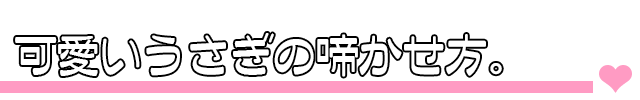 可愛いうさぎの啼かせ方。